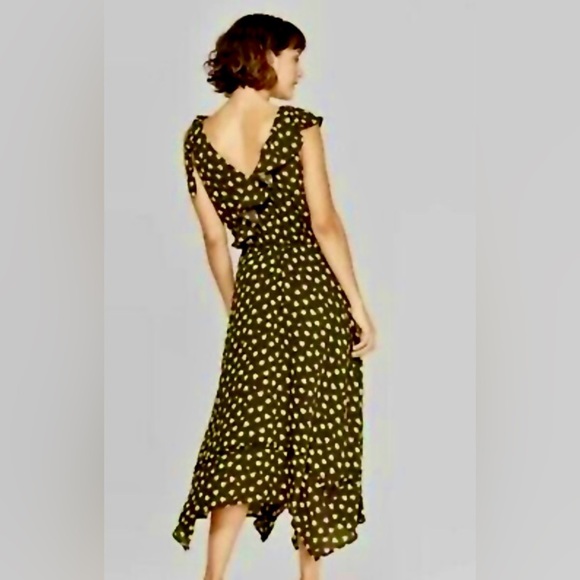 Who What Wear black & yellow floral print dress, sleeveless midi EUC Small - Picture 3 of 15